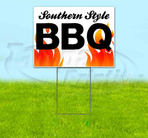 Southern Style BBQ Flames Yard Sign