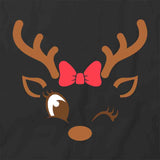 Reindeer Girl Winking T-Shirt